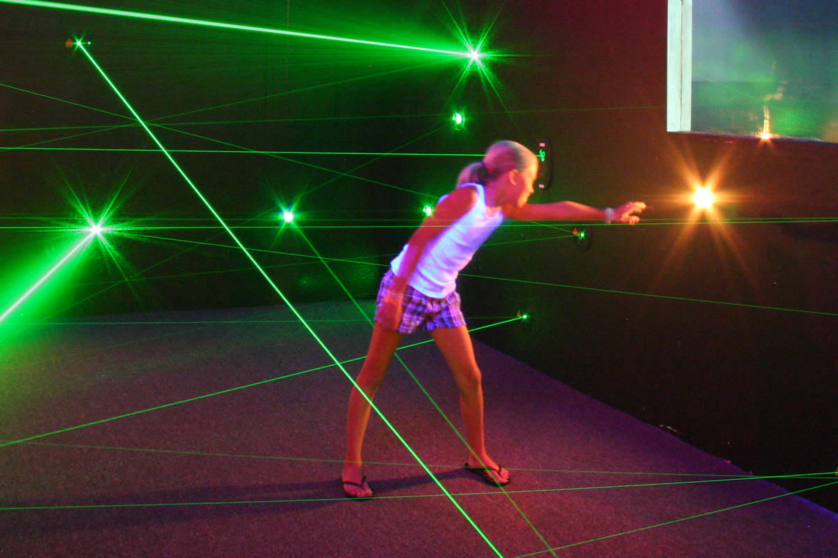 Girl in Laser Maze