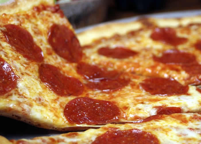 Pepperoni pizza close up