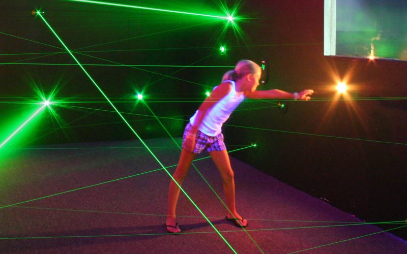 Girl in Laser Maze